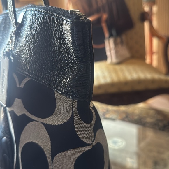 Coach Black and Gray Circle Accent Tote - Picture 5 of 8